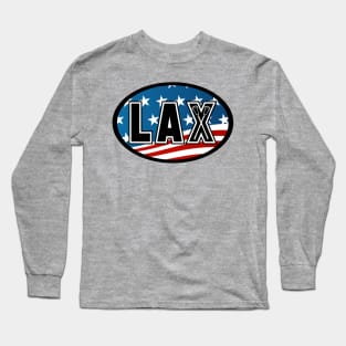 Lacrosse Oval US Flag 20XX Long Sleeve T-Shirt